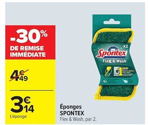 Éponges SPONTEX Flex & Wash, par 2.
