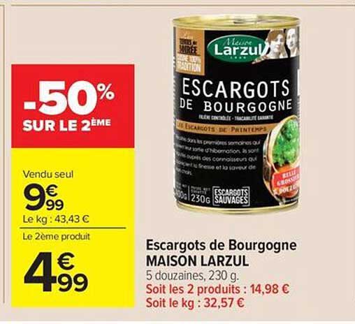 Escargots de Bourgogne MAISON LARZUL