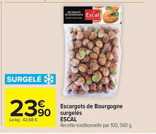 Escargots de Bourgogne surgelés