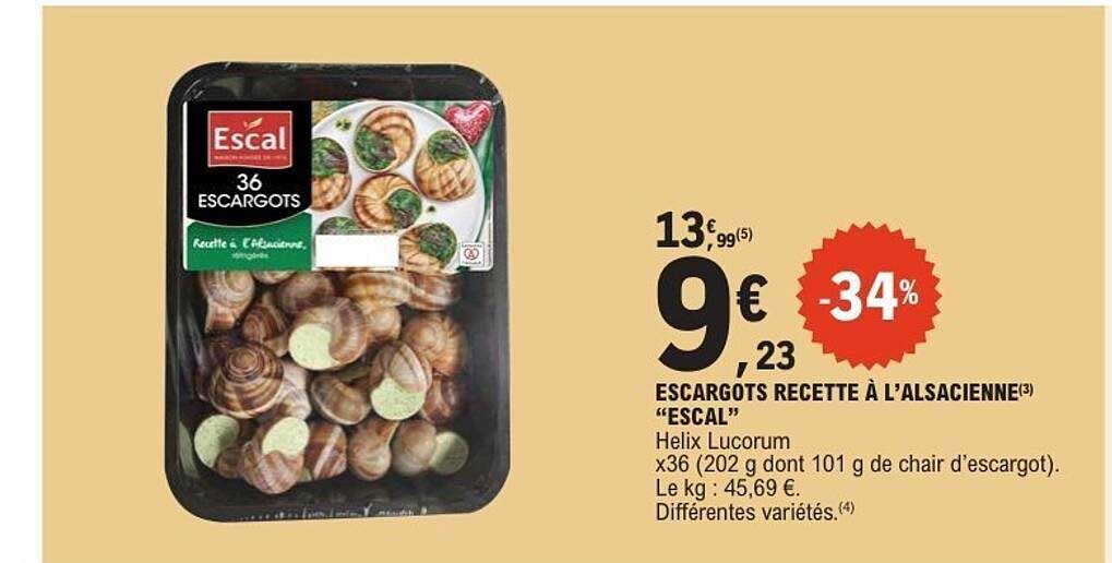 ESCARGOTS RECETTE À L'ALSACIENNE "ESCAL"