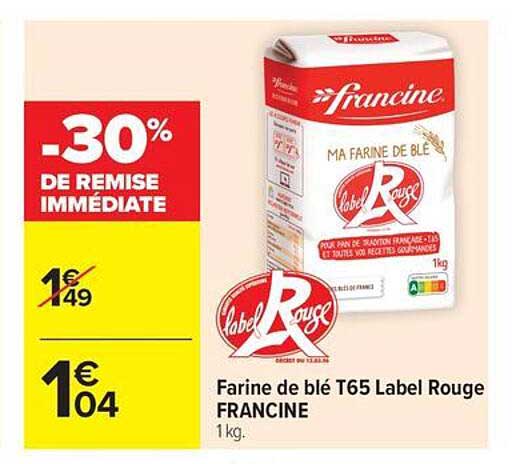 Farine de blé T65 Label Rouge FRANCINE
