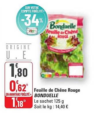 Feuille de Chêne Rouge BONDUELLE