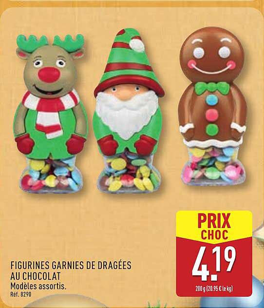 FIGURINES GARNIES DE DRAGÉES AU CHOCOLAT