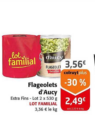Flageolets d'Aucy Extra Fins - Lot 2 x 530 g