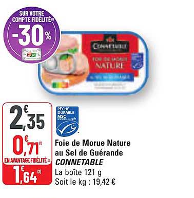 Foie de Morue Nature au Sel de Guérande - CONNETABLE