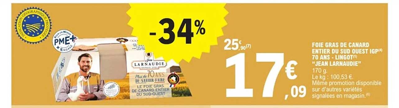 Foie gras de canard entier du Sud Ouest IGP - Jean Larnaudie