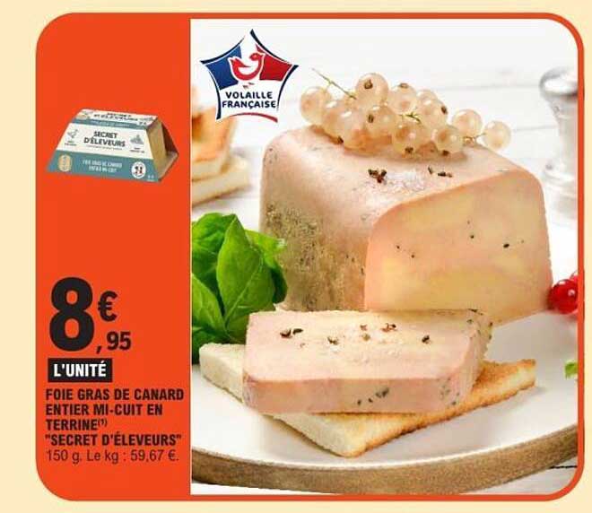 FOIE GRAS DE CANARD ENTIER MI-CUIT EN TERRINE