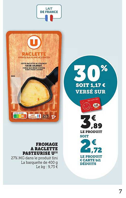 Fromage à raclette pasteurisé U