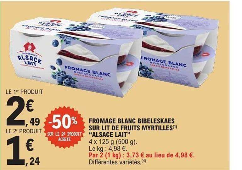 FROMAGE BLANC BIBELESKAES SUR LIT DE FRUITS MYRTILLES "ALSACE LAIT"