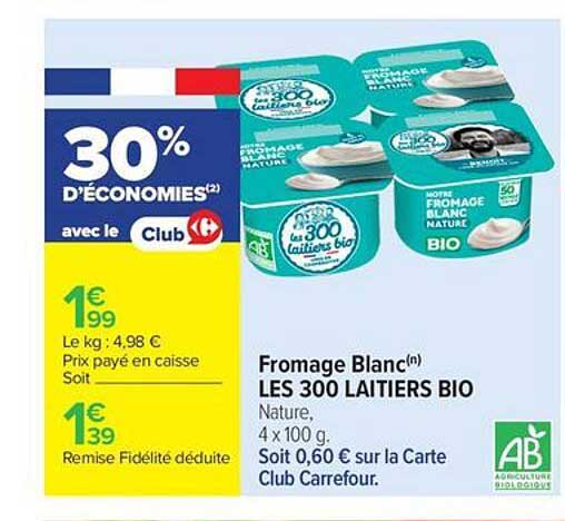 Fromage Blanc(n) LES 300 LAITIERS BIO