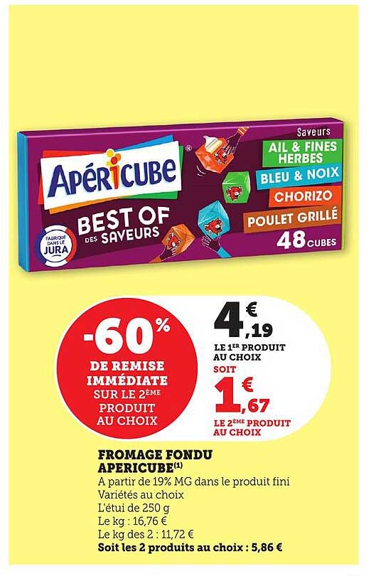 FROMAGE FONDU APÉRICUBE