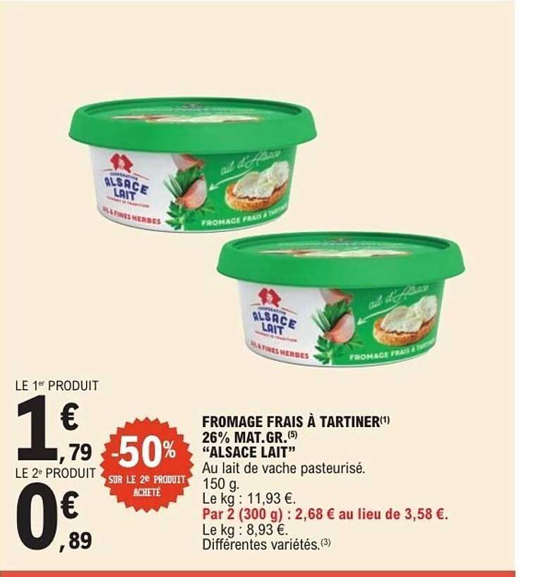 FROMAGE FRAIS À TARTINER "ALSACE LAIT"