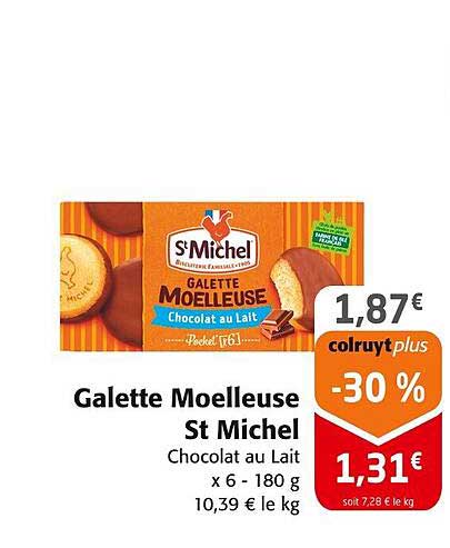 Galette Moelleuse St Michel Chocolat au Lait x 6 - 180 g