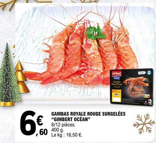 GAMBAS ROYALE ROUGE SURGELÉES “GIMBERT OCÉAN”