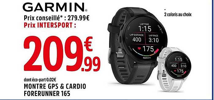 GARMIN MONTRE GPS & CARDIO FORERUNNER 165