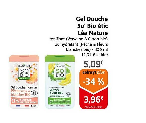 Gel Douche So' Bio étiq Léa Nature