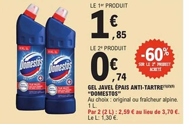 GEL JAVEL ÉPAIS ANTI-TARTRE "DOMESTOS"