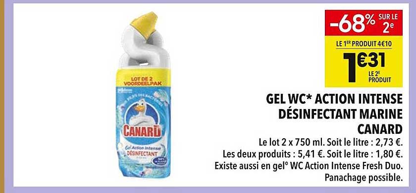 GEL WC* ACTION INTENSE DÉSINFECTANT MARINE CANARD