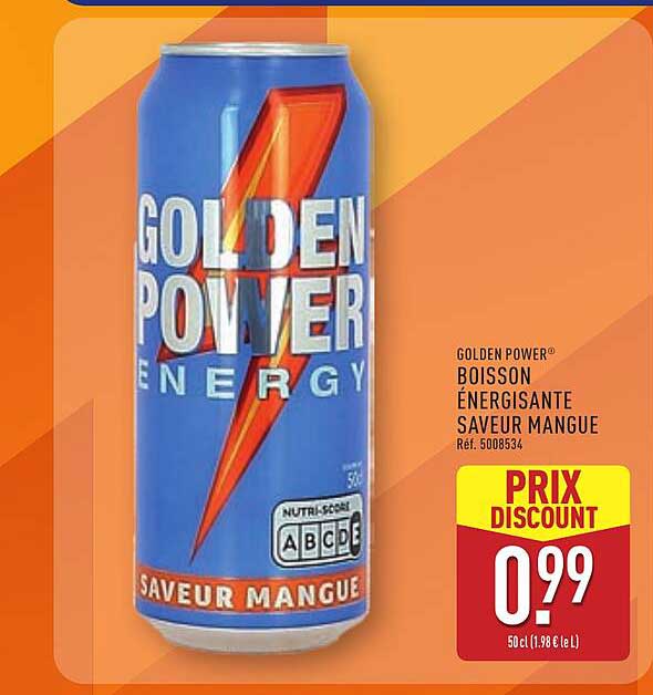 GOLDEN POWER® BOISSON ÉNERGISANTE SAVEUR MANGUE