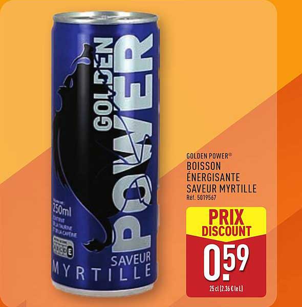 GOLDEN POWER® BOISSON ÉNERGISANTE SAVEUR MYRTILLE