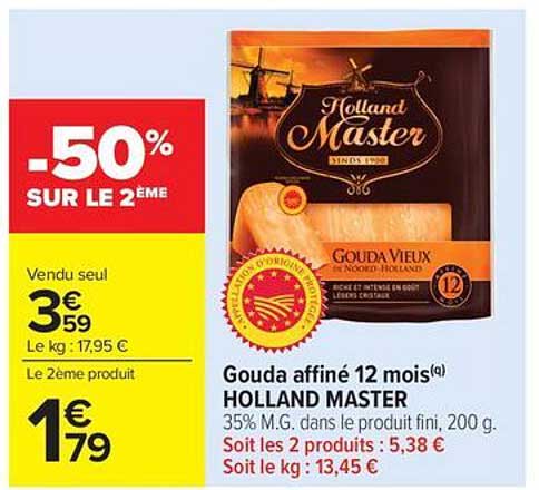 Gouda affiné 12 mois HOLLAND MASTER