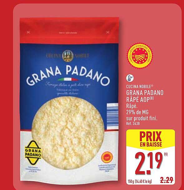 GRANA PADANO RÂPÉ AOP