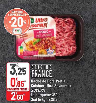 Haché de Porc Prêt à Cuisiner Ultra Savoureux SOCOPA