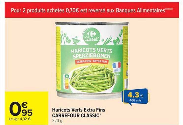 Haricots Verts Extra Fins CARREFOUR CLASSIC’