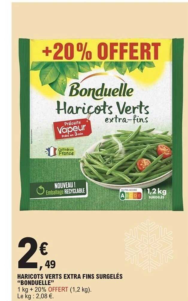 HARICOTS VERTS EXTRA FINS SURGELÉS "BONDUELLE"