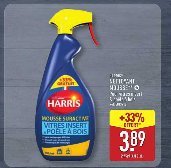 HARRIS® NETTOYANT MOUSSE**★ Pour vitres insert & poêle à bois.