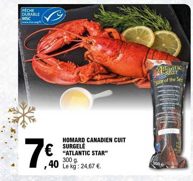HOMARD CANADIEN CUIT SURGELÉ “ATLANTIC STAR”