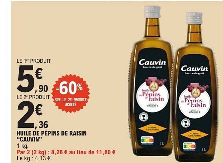 HUILE DE PÉPINS DE RAISIN "CAUVIN"