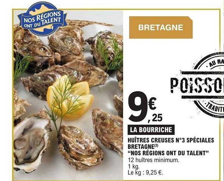 HUÎTRES CREUSES N°3 SPÉCIALES BRETAGNE