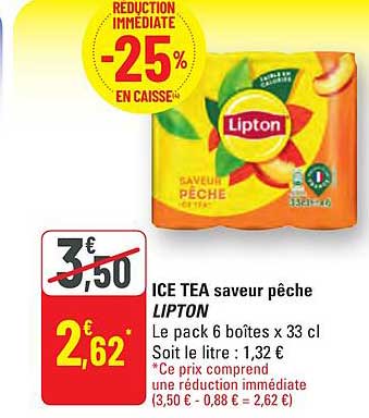 ICE TEA saveur pêche LIPTON