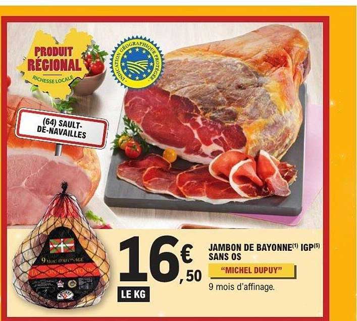 JAMBON DE BAYONNE IGP SANS OS "MICHEL DUPUY"