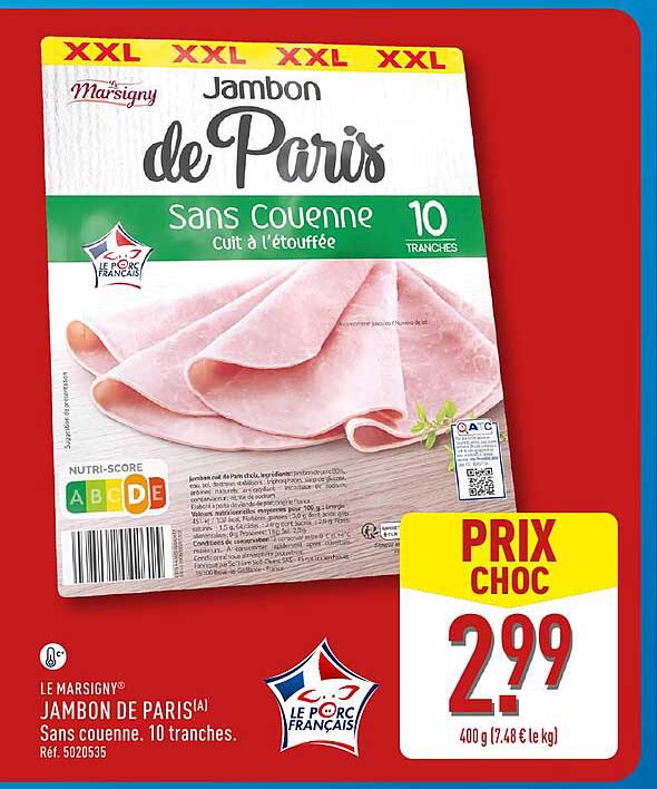 Jambon de Paris Sans Couvain - 10 Tranches