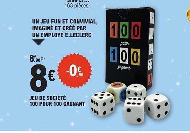 JEU DE SOCIÉTÉ 100 POUR 100 GAGNANT