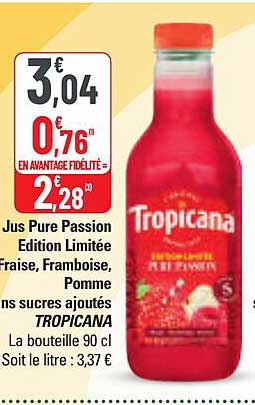 Jus Pure Passion Edition Limitée Fraise, Framboise, Pomme