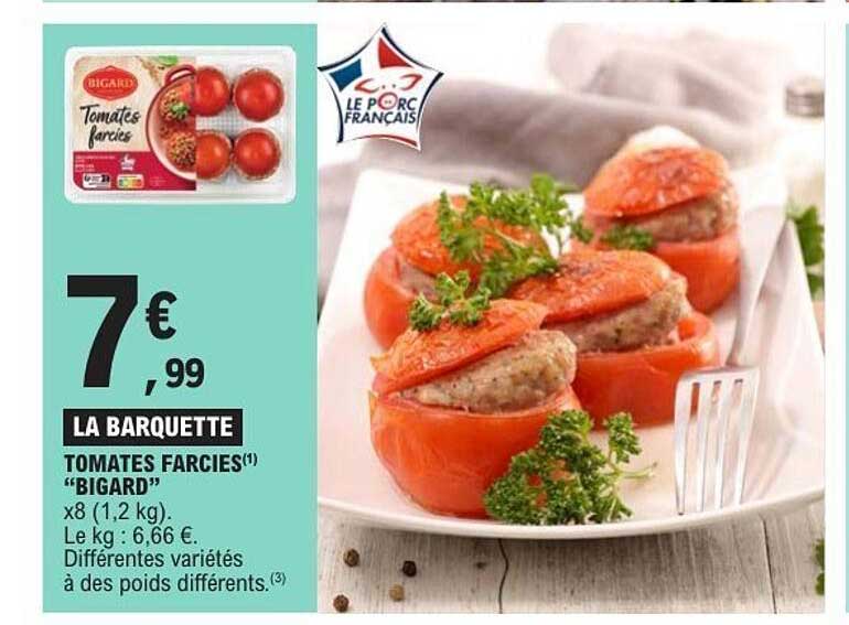 LA BARQUETTE TOMATES FARCIES "BIGARD"