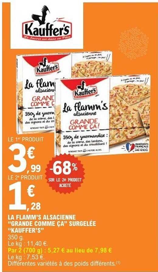 LA FLAMM'S ALSACIENNE "GRANDE COMME ÇA" SURGELÉE "KAUFFER'S"