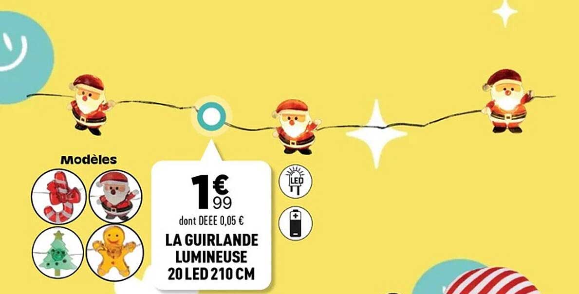 LA GUIRLANDE LUMINEUSE 20 LED 210 CM