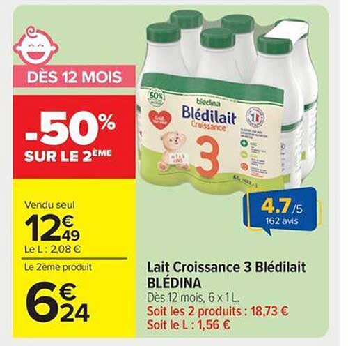 Lait Croissance 3 Blédilait BLÉDINA