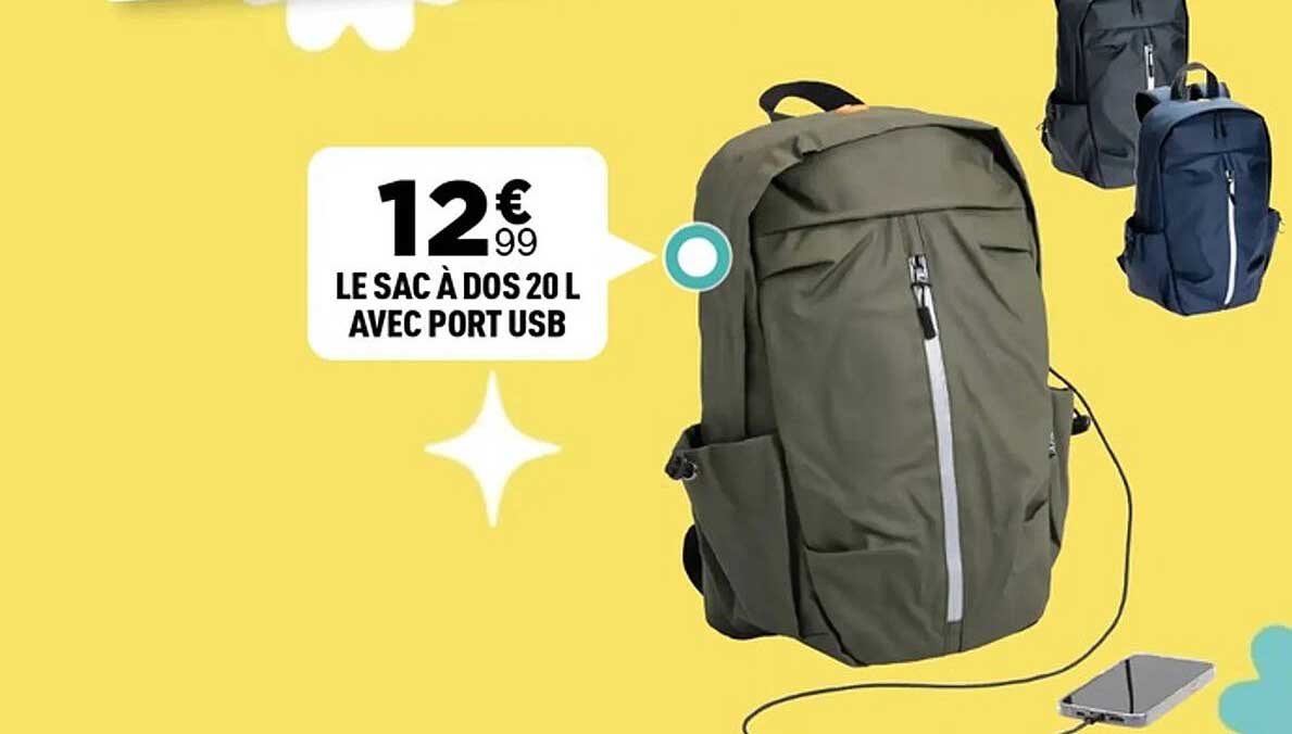 LE SAC À DOS 20 L AVEC PORT USB