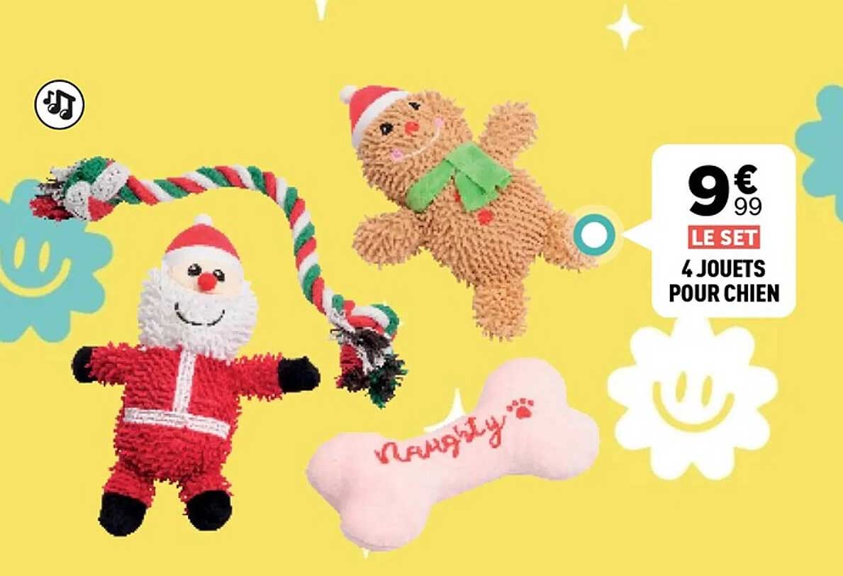 LE SET 4 JOUETS POUR CHIEN