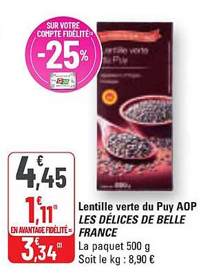 Lentille verte du Puy AOP