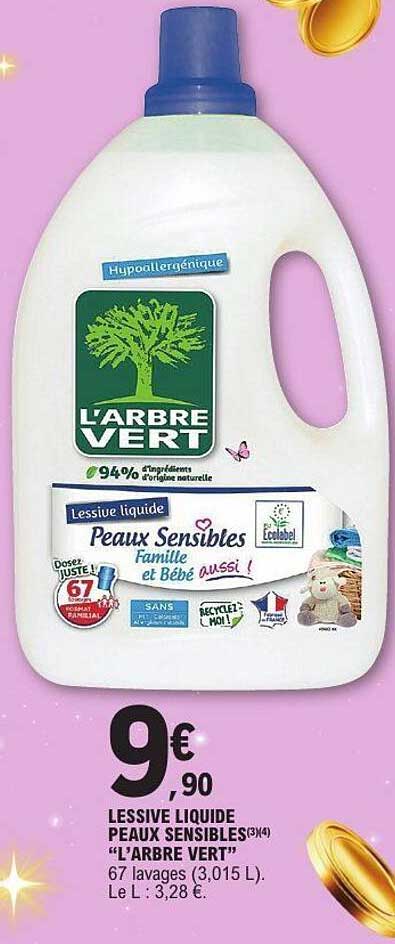 LESSIVE LIQUIDE PEAUX SENSIBLES "L'ARBRE VERT"