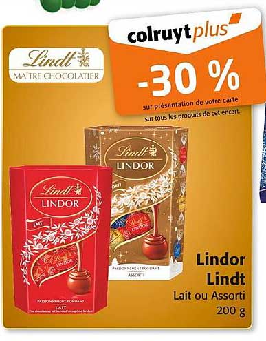 Lindor Lindt Lait ou Assorti 200 g