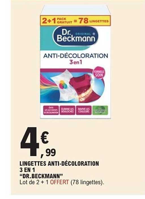 LINGETTES ANTI-DÉCOLORATION 3 EN 1 "DR.BECKMANN"