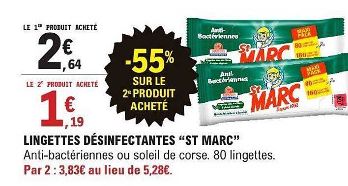 LINGETTES DÉSINFECTANTES "ST MARC"