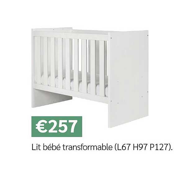 Lit bébé transformable (L67 H97 P127)